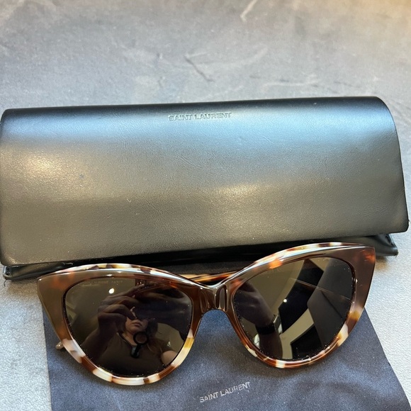 Saint Laurent Cat Eye Tortoise Shell Sunglasses